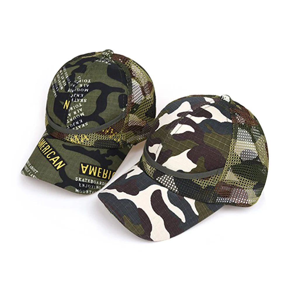 3-9 Years Kids Cap Summer Autumn Cap HipHop Hat Camouflage Baby Boy Mesh Baseball Cap For Boys Girl Caps Children Hats