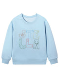 cute Boys sweatshirt Children winter clothing 2026 New cotton fun print long sleeves Kids pullover Cartoon letter Hoodie sweater
