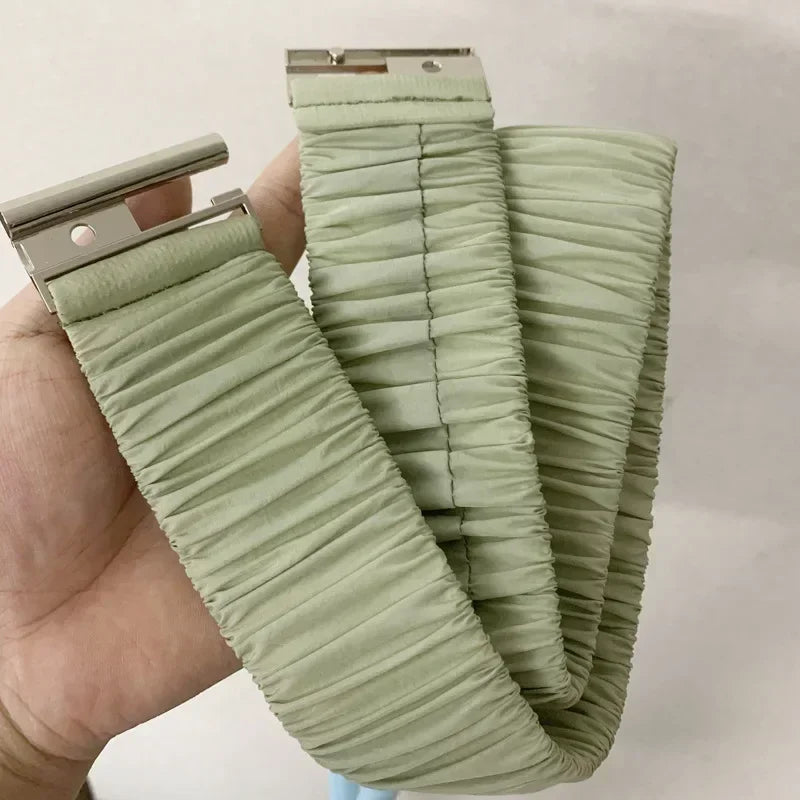 Colorful Women Elastic Band Wide Belts Simple Down Coat Waist Belt Female Buckle Black Strap Dress Decoration Accessories