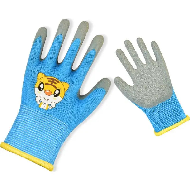 Kids Gardening Gloves, Non-slip Cartoon Rubber Coated Yard Work Gloves Waterproof Durable Safety Gloves for Toddlers Boys Girls