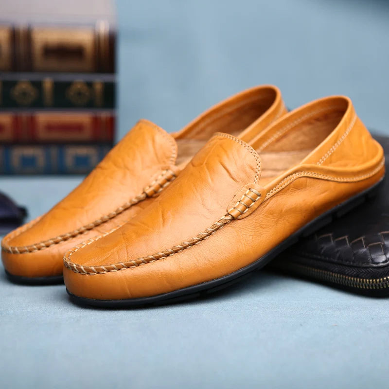 loafers shoes for  Men Casual Shoes Italian Brand Leather Loafer Slip on Men's Flats Male Driving Shoes Sneaker High-quality 、
