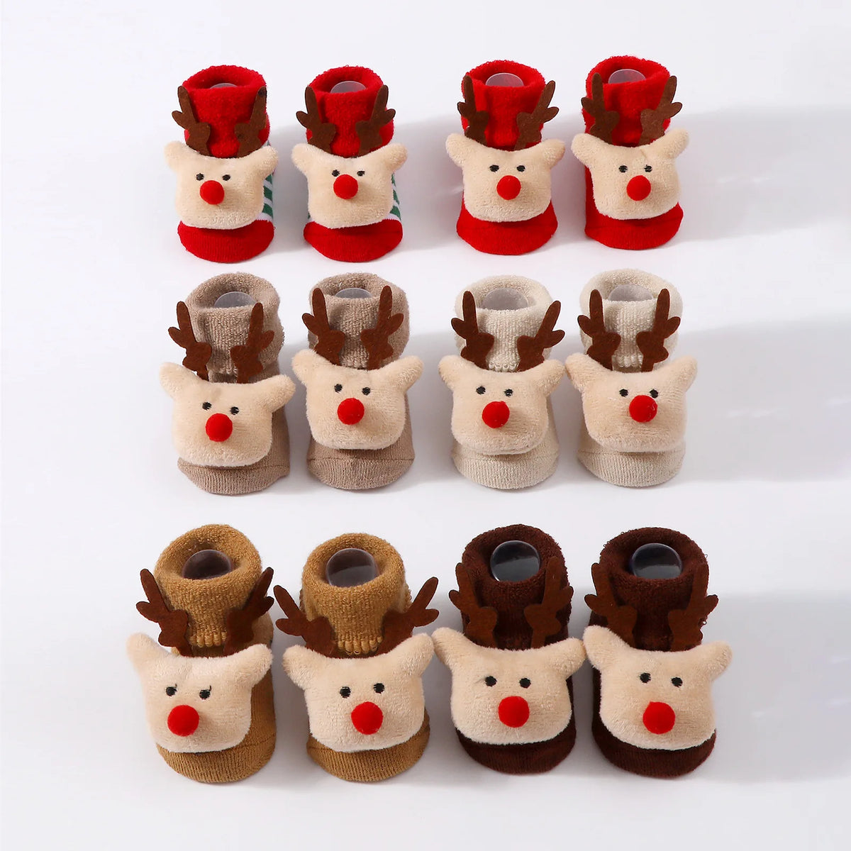 Kids Children's Socks for Girls Boys Non-slip Knitted Cotton Toddler Cute Elk Baby Christmas Socks for Newborns Infant Socks