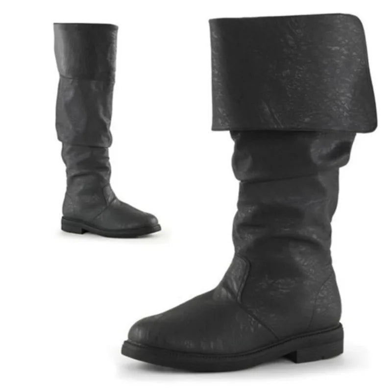 Middle Ages Men Shoes Retro Women Long Boots Fashion Mens Leather Boots Comfortable Non Slip Women Men Boots Durable Botas Mujer