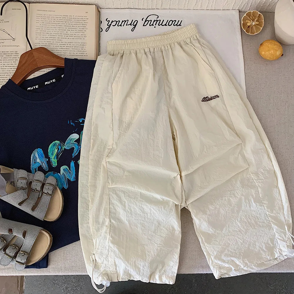 Children Clothing Kids Fashion Korean Style Versatile Long Pants 2026 Summer New Boys Solid Color Simple Casual Pants