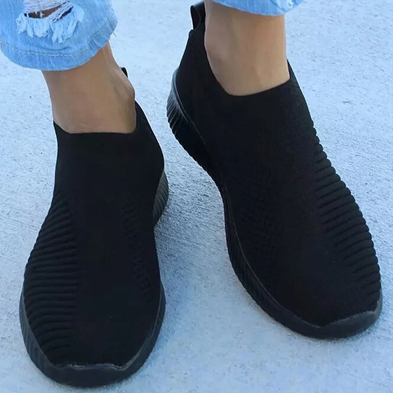 Women's Sports Shoes White Sneaker Shoes For Woman Slip on Breather Sneakers Women Casual Shoes Flats Casual Sneaker Lightweight