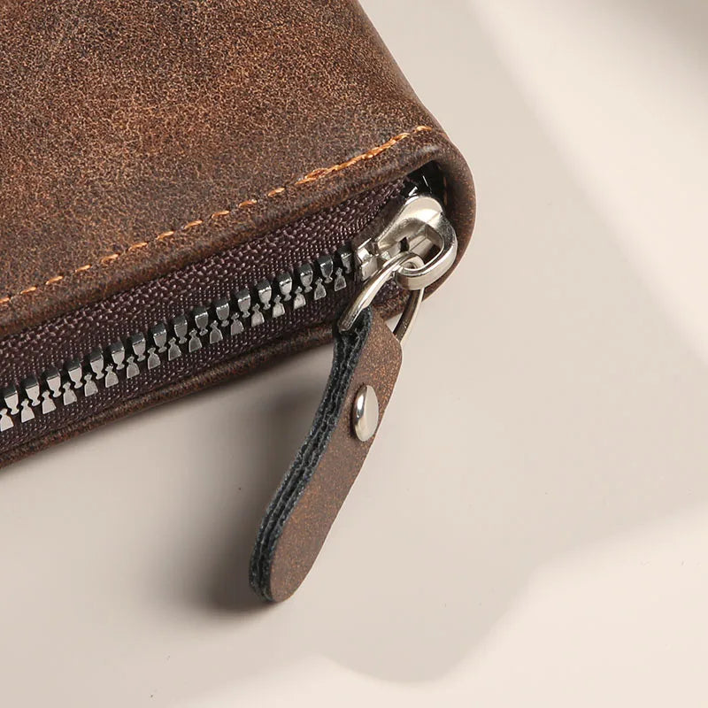 Men's Wallet Short Version New Solid Color Youth Simple Three Fold Wallet Multifunctional Student Zipper Coin Purse