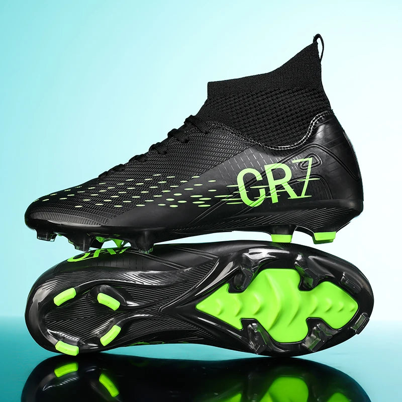 Men/Women Professional Soccer Cleats Anti-slip FG Studded Football Boots Breathable High-Top Training Shoes