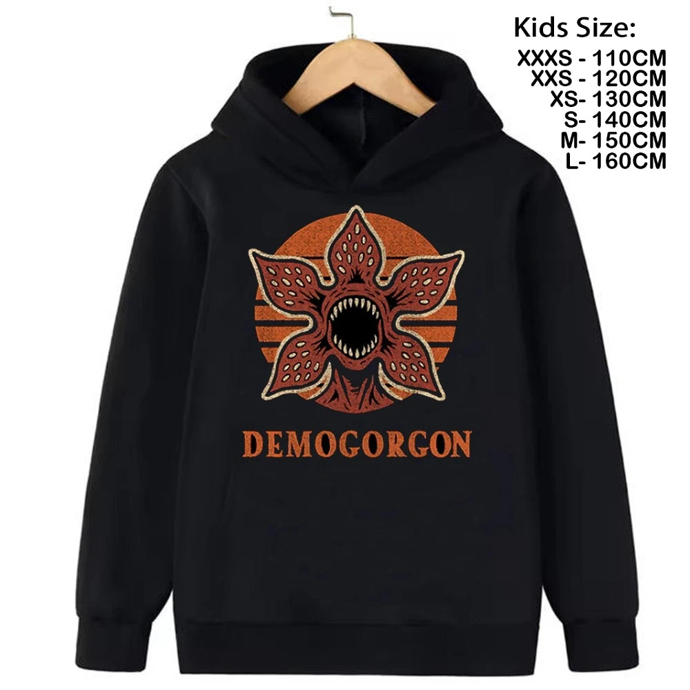 Cartoon Girls Boy Hawkins Demogorgon Hooded Sweatshirt  Children's Fashion Casual Tops WILL Girls Clothing Hoodies