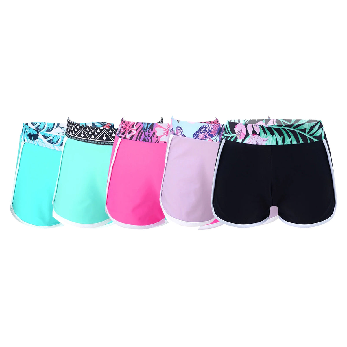 Kids Girls Swim Shorts Printed Swimwear Summer Fashion Shorts Pants Children's Beach Pool Swimming Rash Guard Bathing Suit