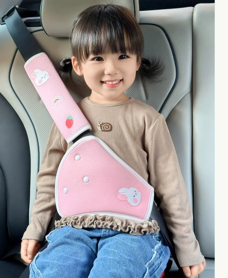 Kids Car Seat Belt Adjustment Device Neck Shoulder Protector Abdomen Safety Accessory for Child Passengers
