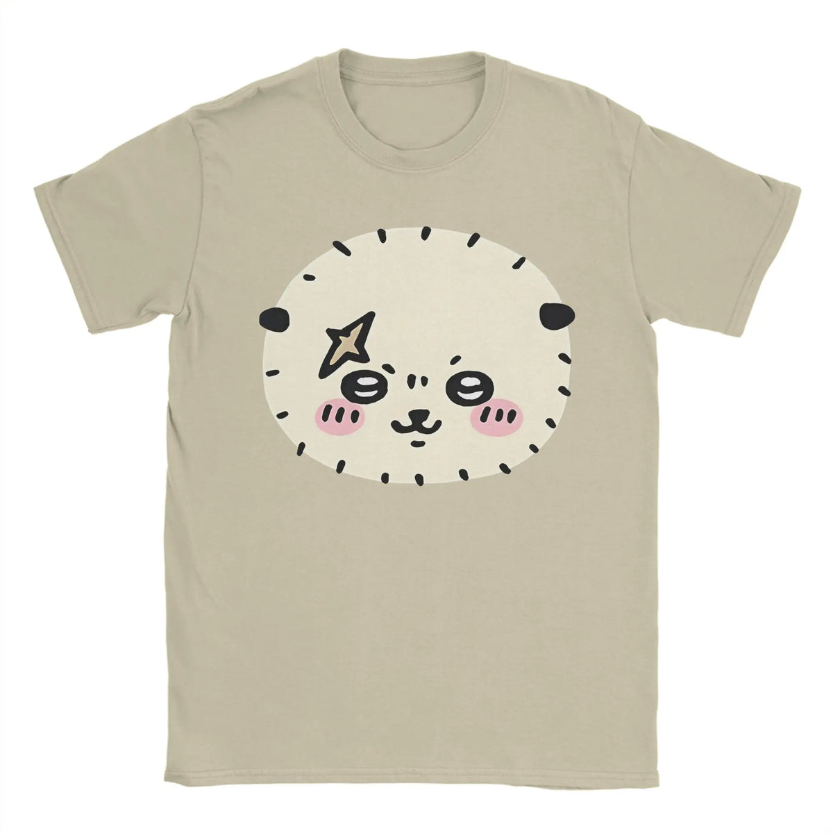 Funny Chiikawas Rakko T-Shirts Men Round Neck Cotton T Shirts  Short Sleeve Tees Unique Tops