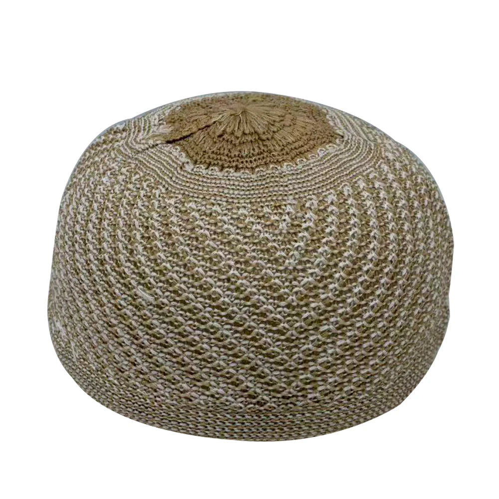 Muslim Hats for Men Knitted Prayer Hat Islamic Ramadan Jewish Kippah Homme Hat Men's Turban Bonnet Cotton Skull Beanie Cap