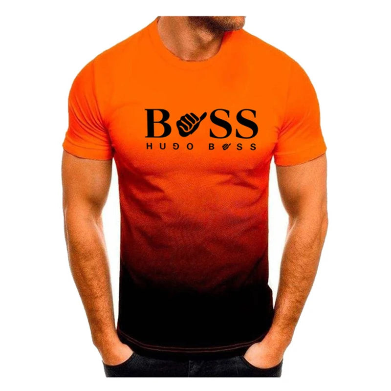 Summer Men's Clothing Whatever Print Short Sleeve Men Trend Products Sports Top Gym Tee Quick Dry T Shirt Male Gradient T shirts