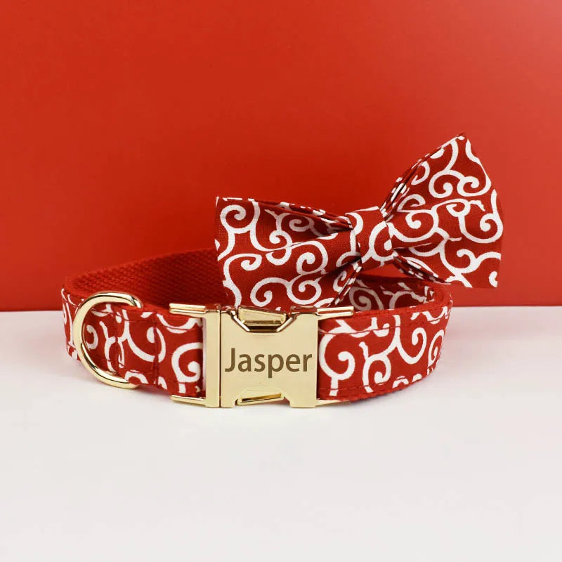 Custom Soft Collars Pet Accessories with Personalized Dog Collar Leashes Harness Bow Tie