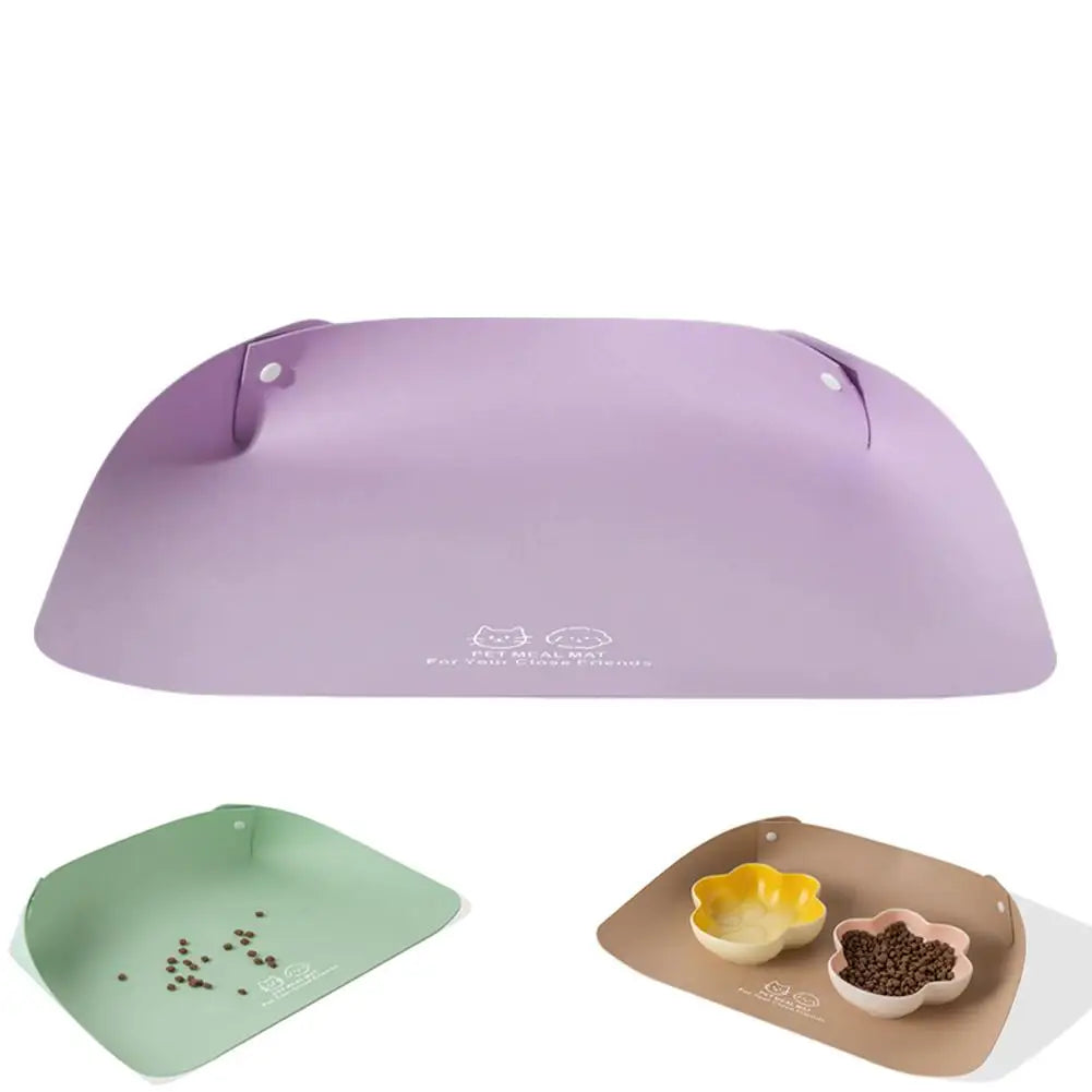 Semi Enclosed Pet Feeding Mat Thick Non Slip Waterproof Oil Proof Pad Floor Protector For Cat Dog Daily Dining Feeding Use