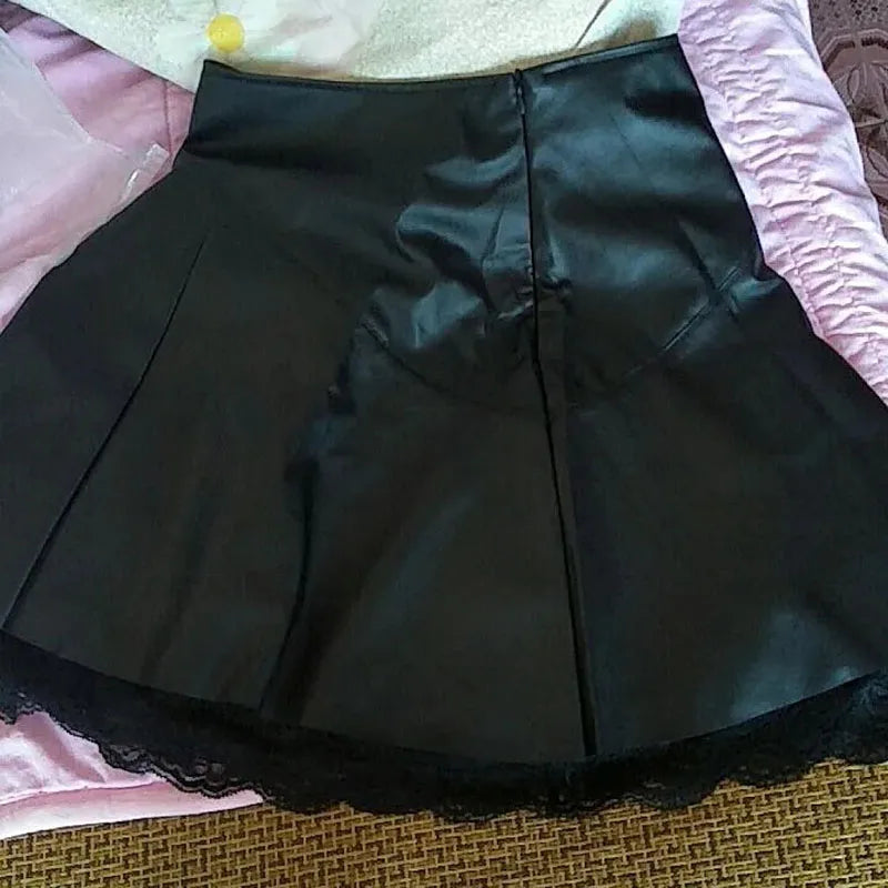 Women's PU Leather Skirt  New Ladies High-quality PU Leather Skirts A-line High Waisted Female Personality Super Hot Sexy