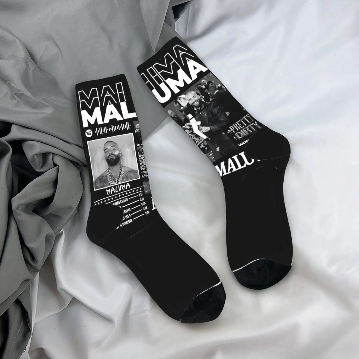 Women Men Socks Maluma Rapper  Stockings Autumn Trendy High Quality Socks Printed Climbing Non-Slip Socks