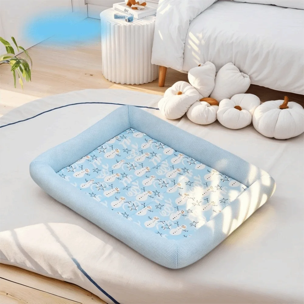 Pet Supplies Square Cooling Puppy Bed Soft Breathable Dog Sleeping Pad Non-Slip Washable Dog Cat Beds All-season