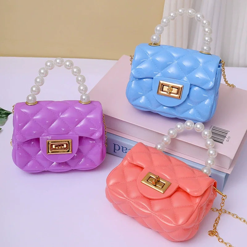 Fashion Kids PVC Leather Crossbody Bags Girls Heart Shoulder Bags Children Mini Coin Purses Jelly Bag Kids Handbag Gifts ﻿