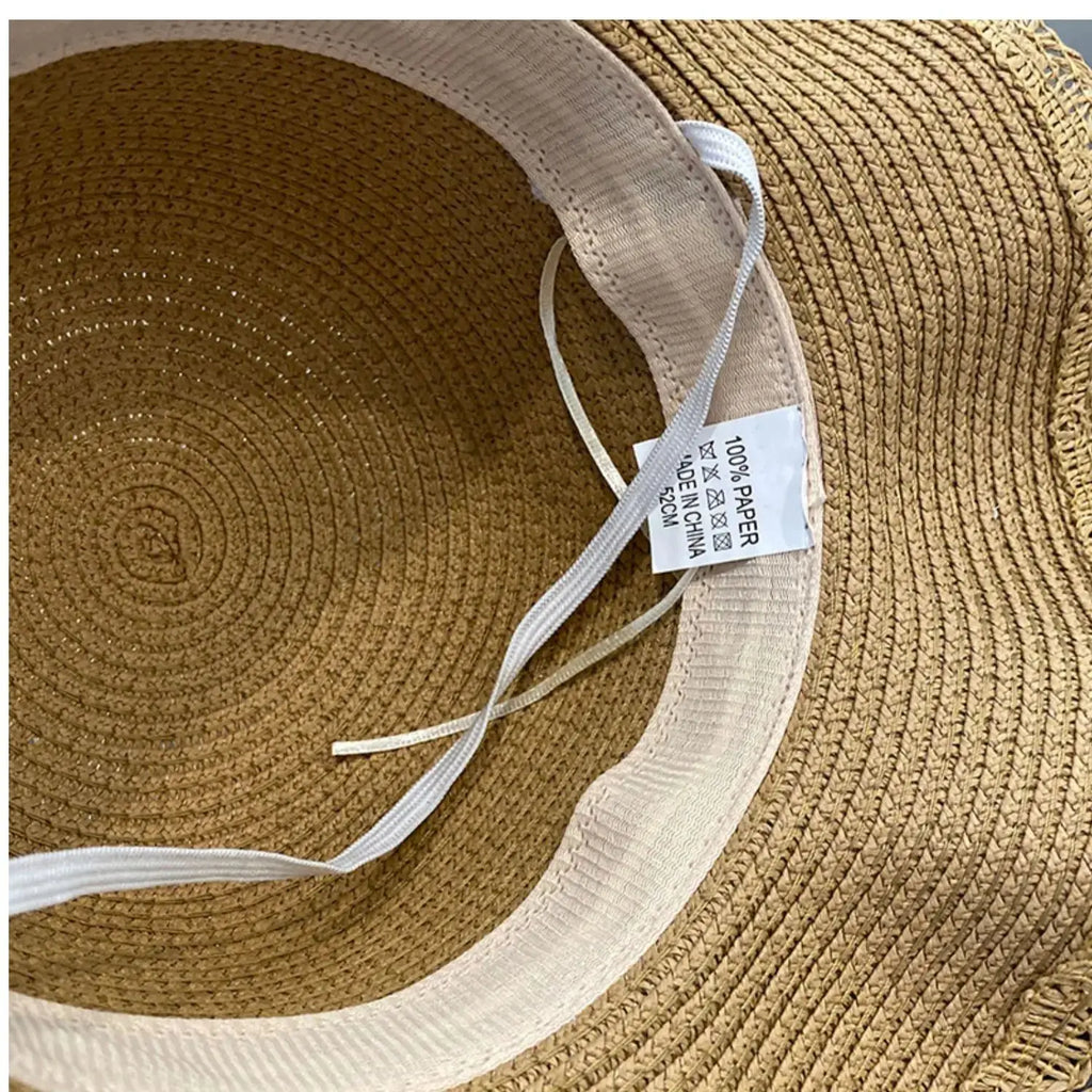 Kids Hat For Girls 2-7Y Straw Children's Sunshade Cap Bag Summer Baby Travel Sunscreen Beach Hat Sun Fisherman Cap Fashion Style