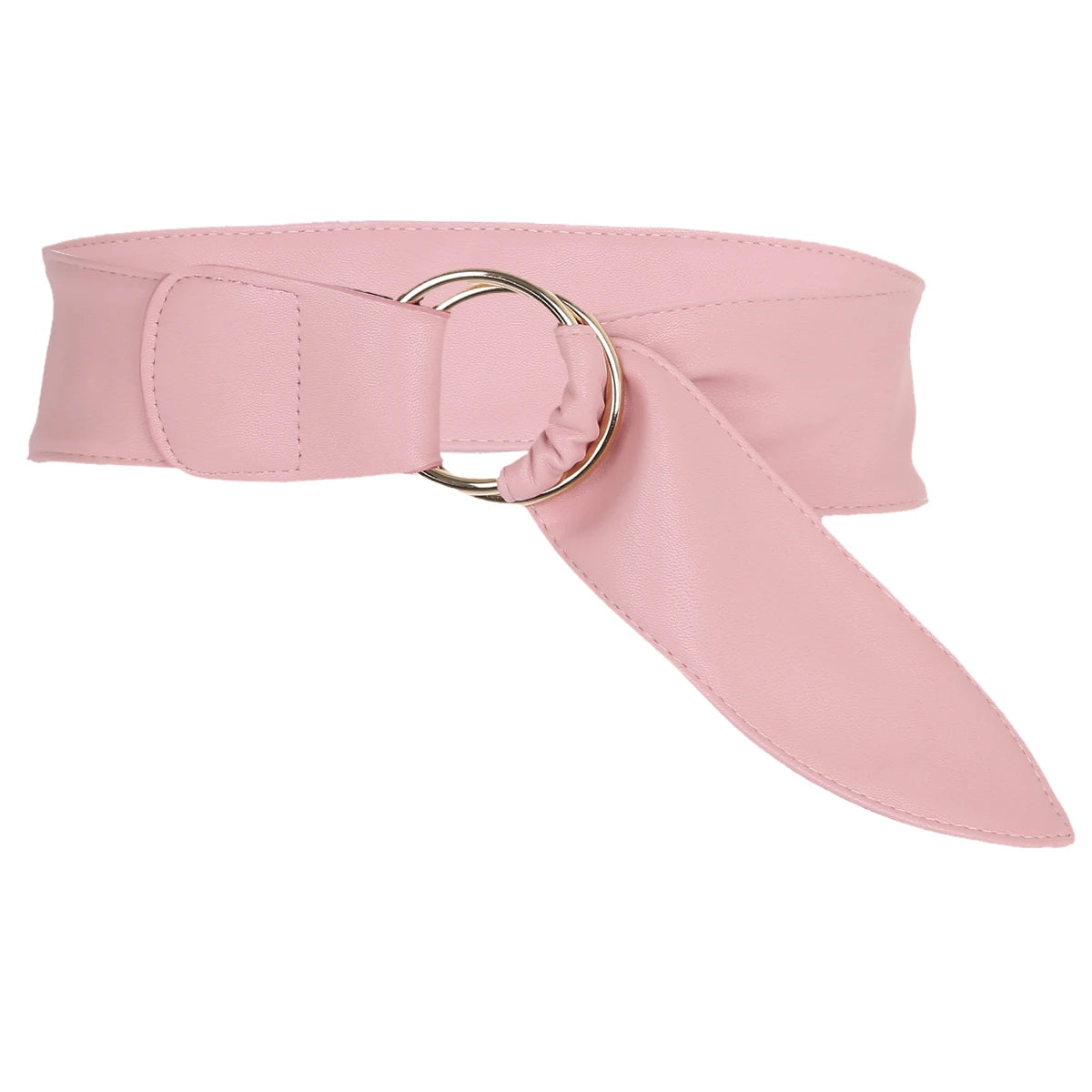 Wide Belts For Women Black Belt Double Round Ring Buckle Belt Sweat Belt Women Fashion Chic Dress Belts For Women