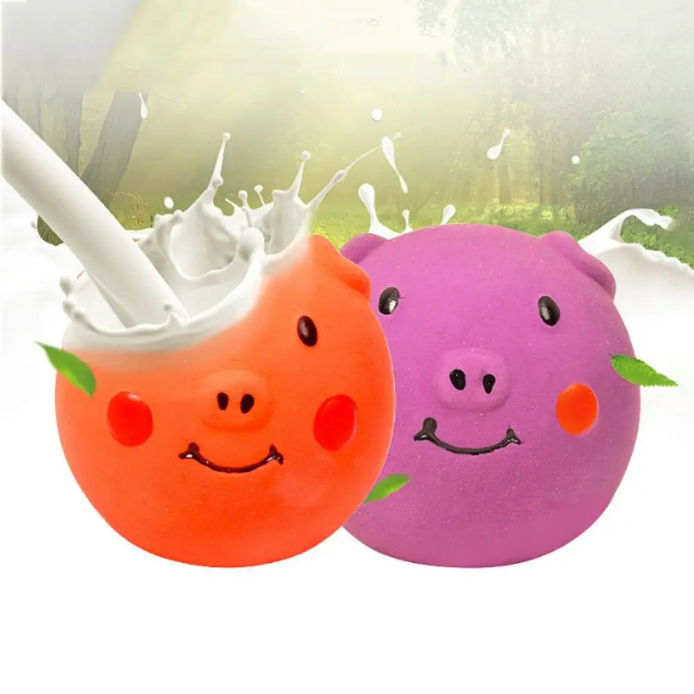 Pet Biting Toys Cartoon Latex Squeaky Dog Toys Soft Bite Resistant Pig Pet Squeaky Toys Colorful Doy Molar Self Happy