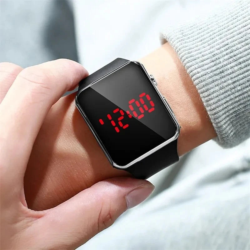 New Fashion Women Men Square LED Digital Watch Students Sports Electronic Watch Couple Watches 2024