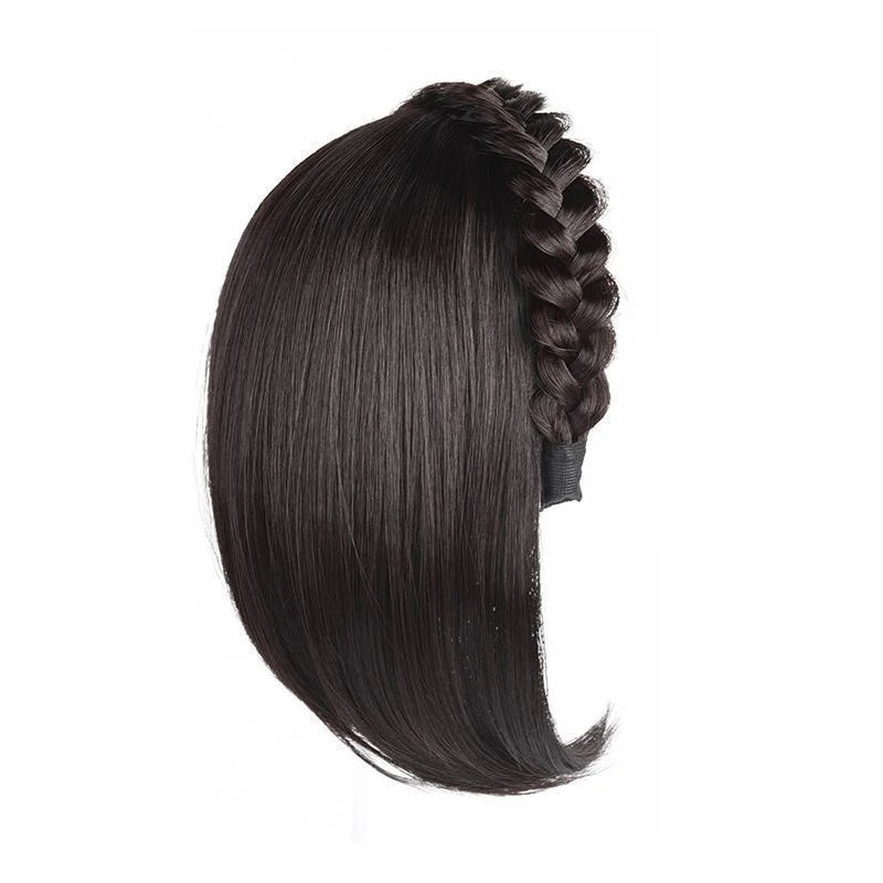 Wig For Woman Short Hair Headband With Hair Wig Fish Bone With Wig Integrated Hair Patch Hair Accessories