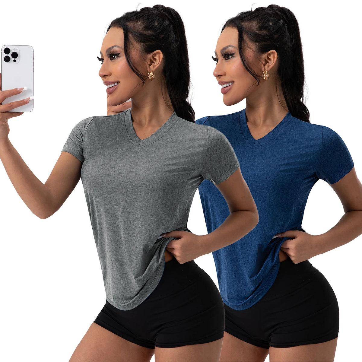 Sports T-shirt women summer breathable sexy beauty back fitness wear running training short sleeveless yoga top