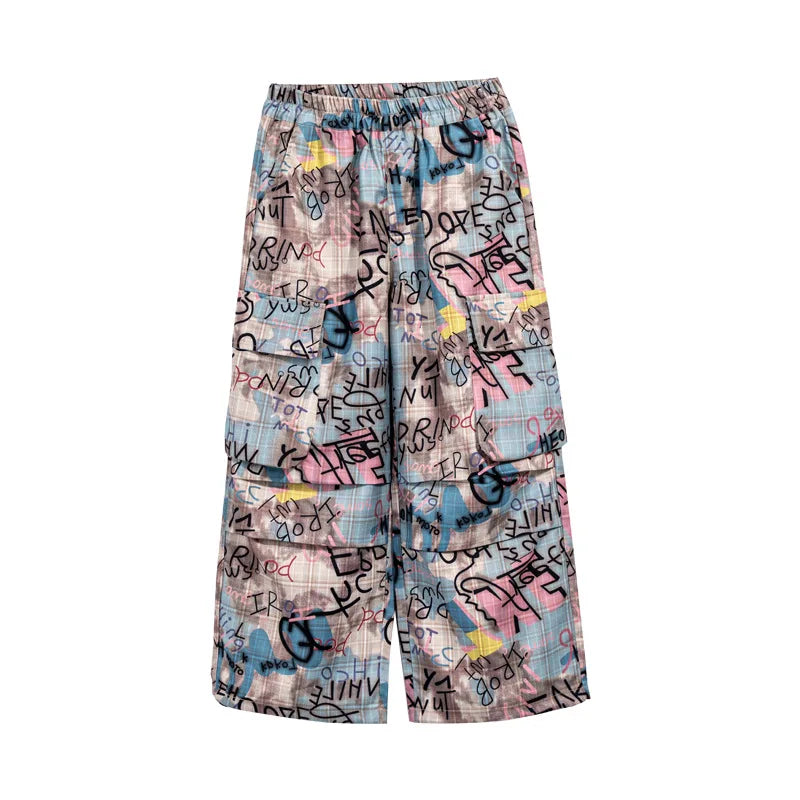 Child Pants 2025 New Spring Boys Trousers Teenager Autumn Fashion Clothing Kids Wide-legged Trousers Boy Letter Loose Pants