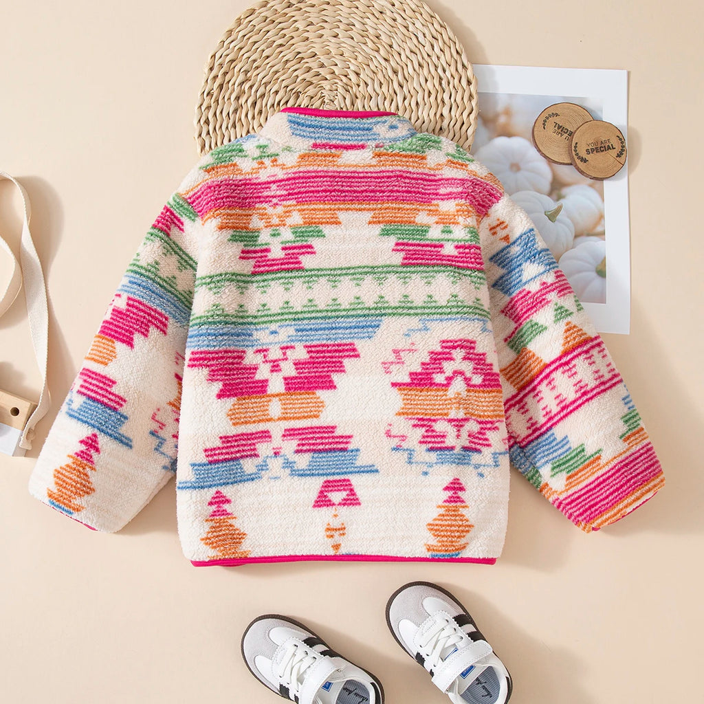 Girls' Fashion Knit Jacket, Striped Colorblock Design, Soft Fabric, Sweet Cute Style, Suitable for Ages 3-10, Fall For Autumn