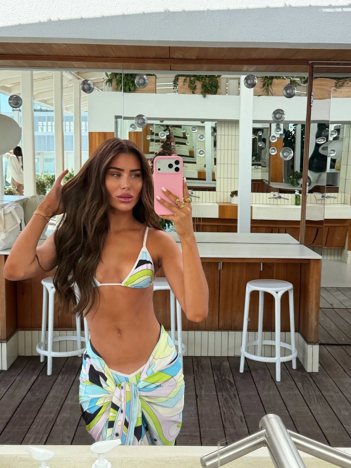 Print Bikini with Skirt Swimsuit Women Swimwear Bikini Set High Leg 3 Pcs Bathing Suit Beachwear Summer Halter Biquini