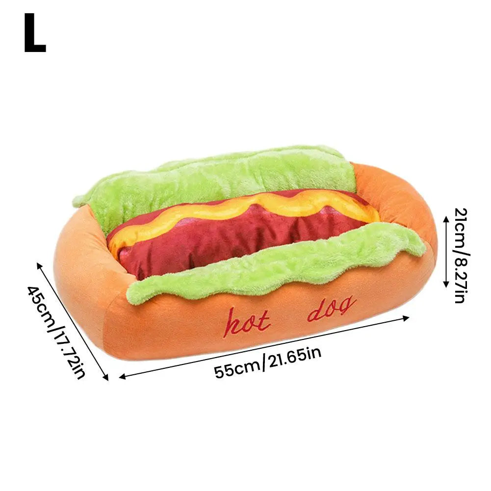Pet Bed Hot Dog Shaped Dog Lounger Cat Sleeping Cushion Soft Fiber Puppy Warm House Removable Washable Beds for Cats Dogs