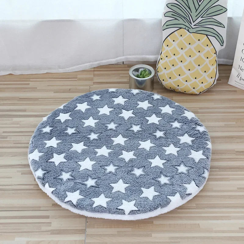 Plush Cat Bed Mats Round Pet Bed for Cats Small Dogs Soft Fleece Pet Sleeping Mat Kitten Puppy Nest Pet Cushion Cat Accessories