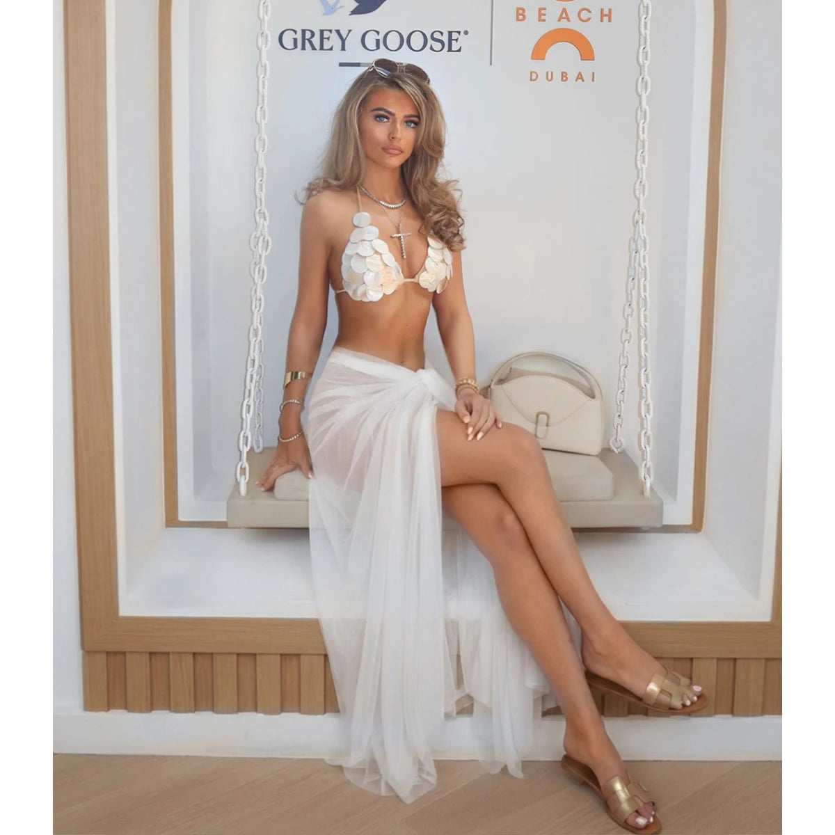 Sexy Bikini Swimsuit with Skirt Bandage Women Brazilian Shell Bikini Bathing Suit A Line Skirt Summer Female