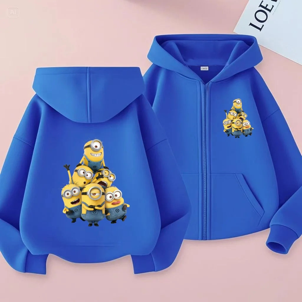 Kids Cardigan Fall Winter Sweatshirt Zipper Style Girl Boy 3-12Yrs Hoodie Popular Anime Print Sports Casual Coat Fashion Clothes