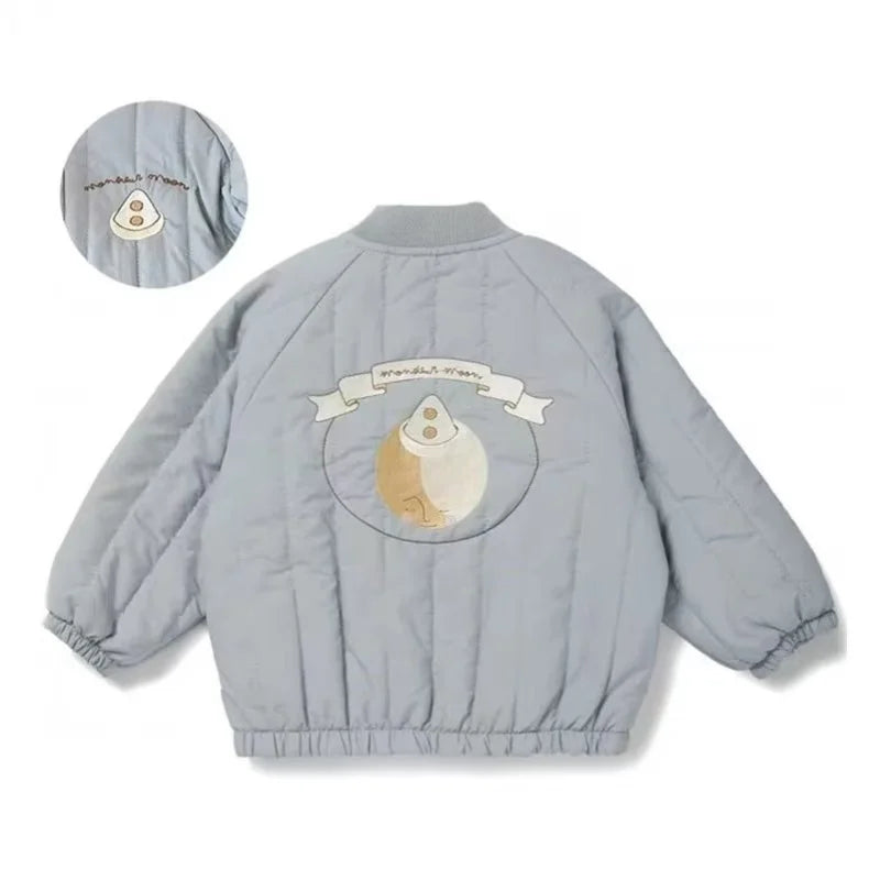 Fashion Children Baby Jackets Winter Autumn Thicken Cute Embroidery Coats Kids Boys Girls Outerwear 1-6Y