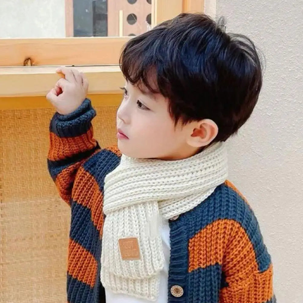 Winter Knitted Scarf for Kids Boys Girls Neckerchief Outdoor Keep Warm Neck Warmer Scarf Soft Parent-child Children´s Scarves