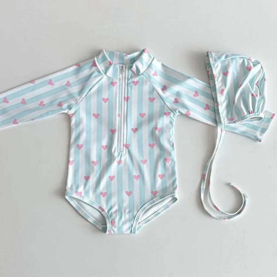 Children's Swimsuit Boys and Girl Long Sleeved Quick Drying Girls' Cute Swimsuit Princess Kids Rompers