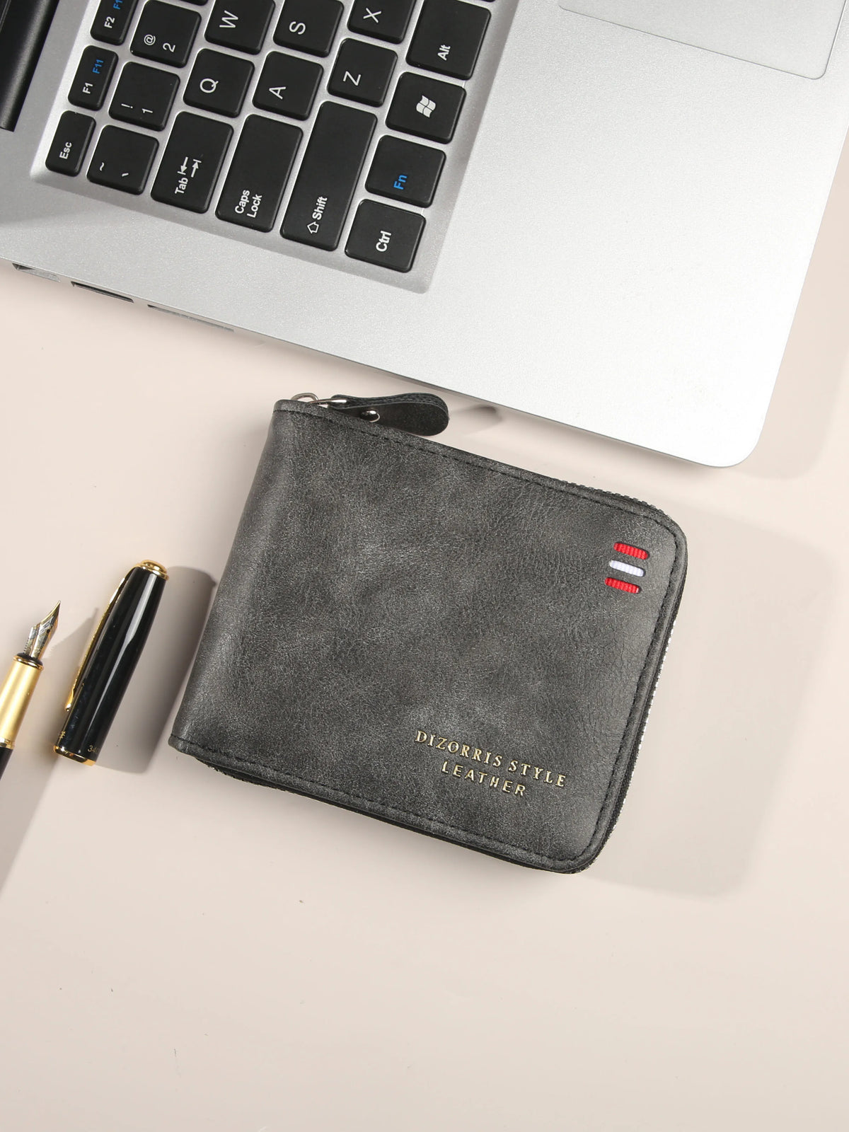 Men's Wallet Short Version New Solid Color Youth Simple Three Fold Wallet Multifunctional Student Zipper Coin Purse