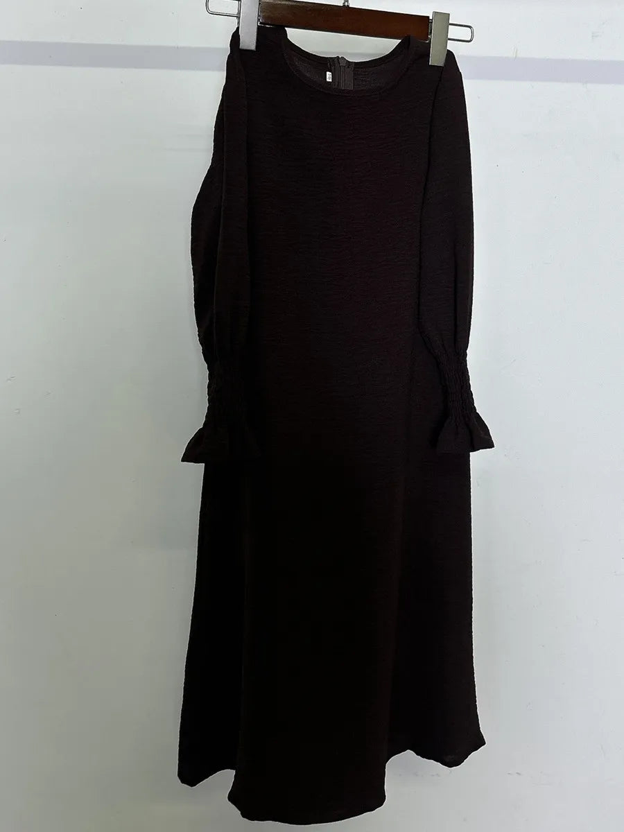 Muslim Kids Girl Dubai Abaya Ruffle Solid Long Dress Modest Ramadan Robe Kaftan Femme Musulmane Islamic Clothing African Dresses