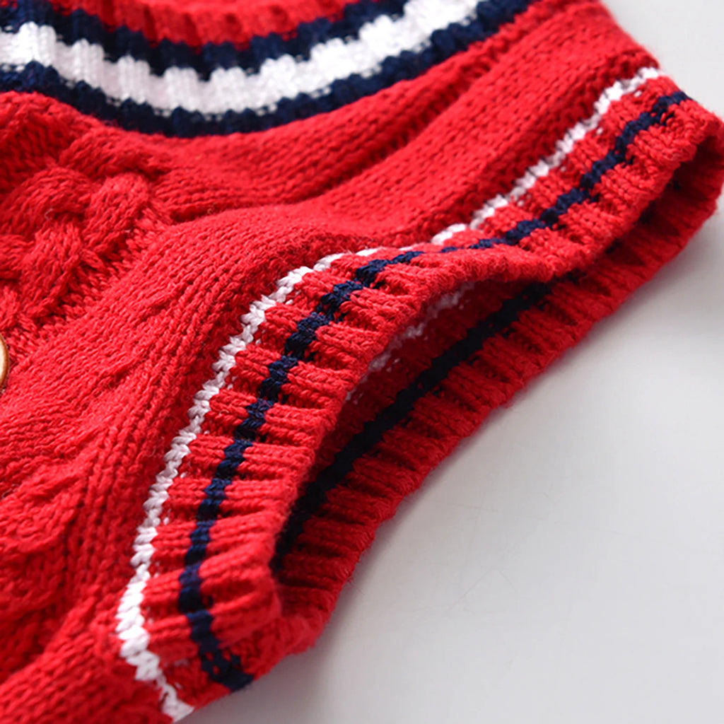 School Uniform Autumn Children's Vest Sweater Kids Knitted Pullover Outerwear Coat For Teen Boys Girls 2-6 Years Tops Waistcoat