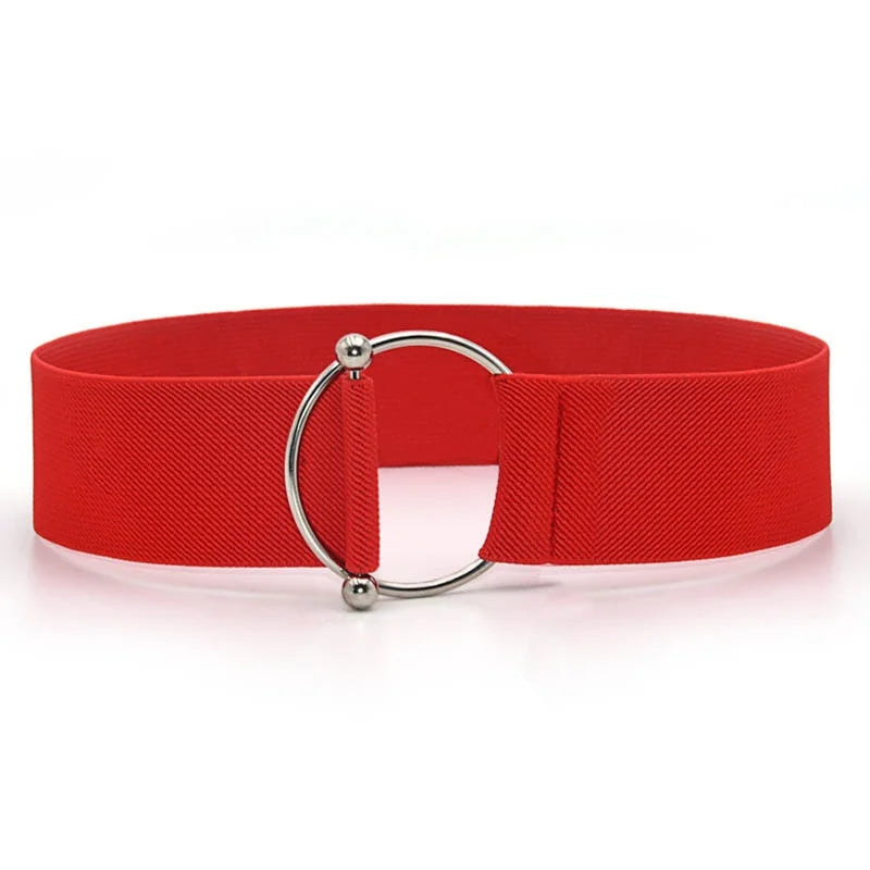 Belts for Women Simple Waist Elastic Ladies Band Round Buckle Decoration Coat Sweater Fashion Dress Waistband