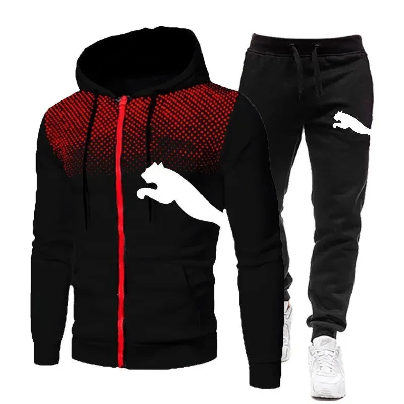 Men's Autumn/Winter Hoodie Set, men's fashion autumn/winter designer clothing, hoodie + long pants set, jogging sportswear