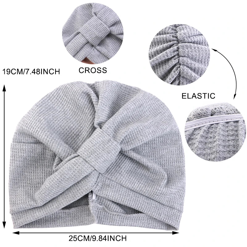 Women's headscarf hat breathable cotton thick waffle square headscarf hat Indian hat ethnic headscarf