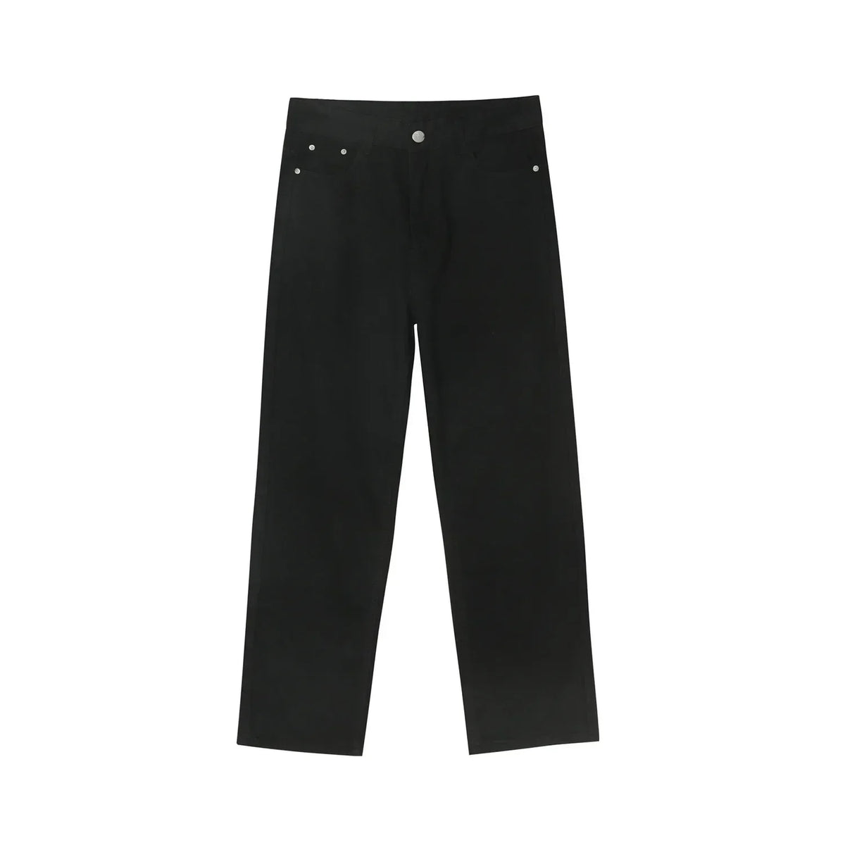 Business Men Jeans Casual Straight Stretch Pants Black and White Basic Fashion Classic Simple Work Denim Trousers Male Clothing