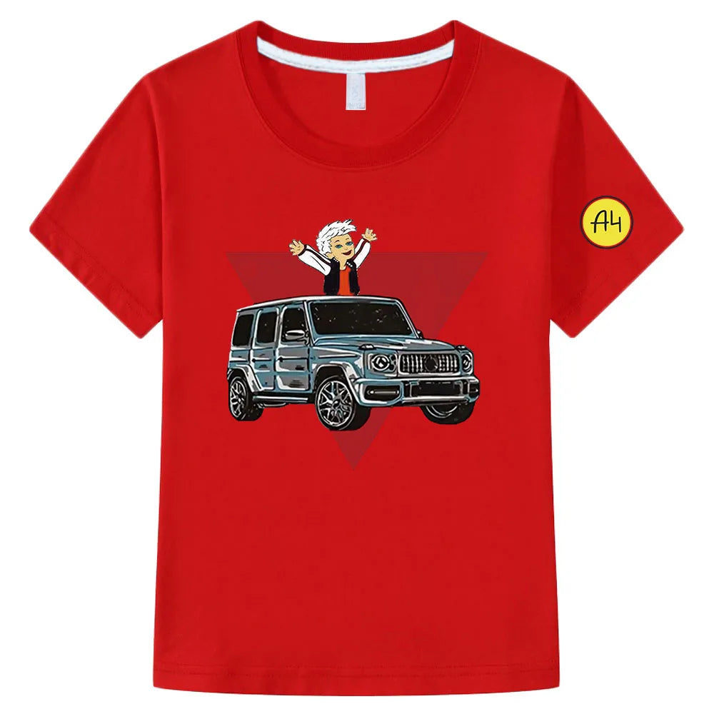 Kids 100% Cotton T Shirts Merch A4 Gelik Print Casual Family Clothing Children's Fashion Tops Girls Clothes Boys Мерч А4 T-shirt