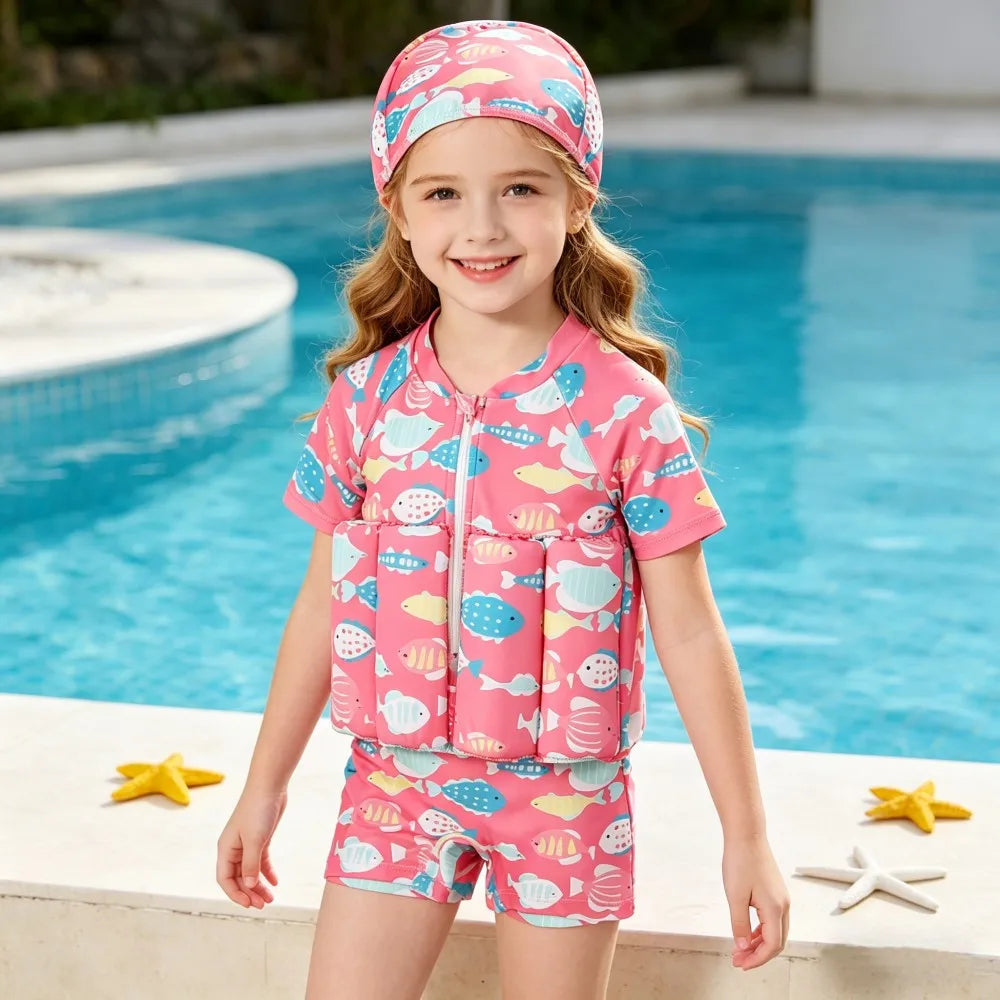 Boys Swimsuit 2026 Buoyancy Swimwear Floating Kids Swimming Set Toddler 1 to 2 3 4 5 6 Years Pink Blue Shark Children Float Suit