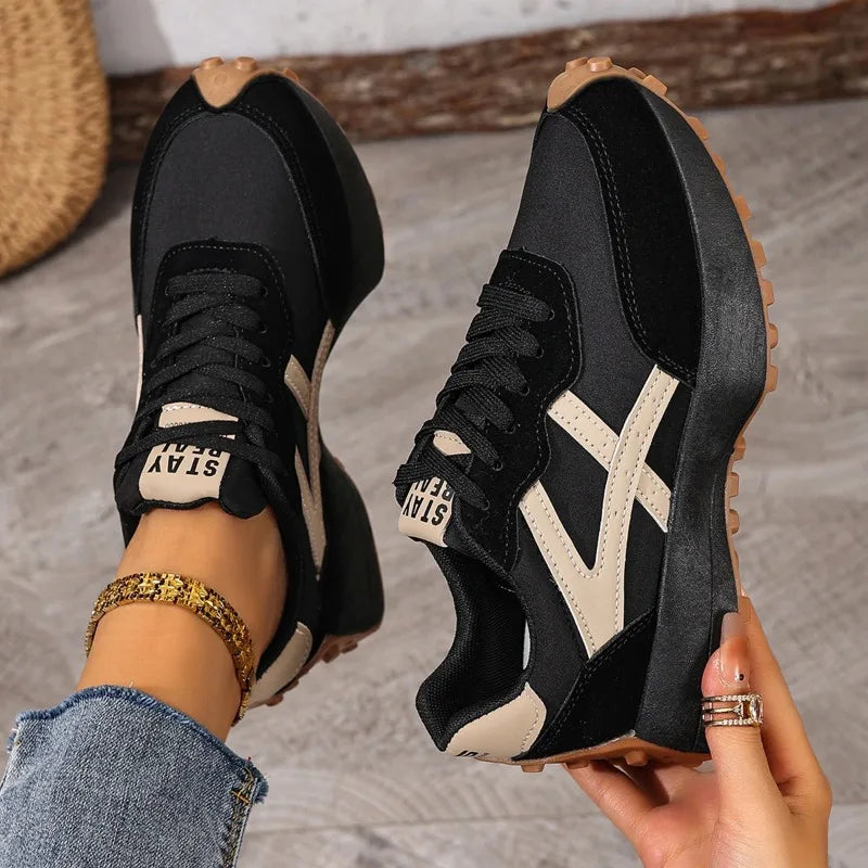2026 New Women's Sneakers Spring Casual Lace Up Sport Sneakers Luxury Platform Anti-slip Running Shoes Women's Zapatos De Mujer
