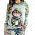 Coffee Cat 3d Print Hoodie Women Fashion Crew Neck Casual Hoodies Animal Cat Sweatshirts Girl Coats Women Sweats Female Clothes